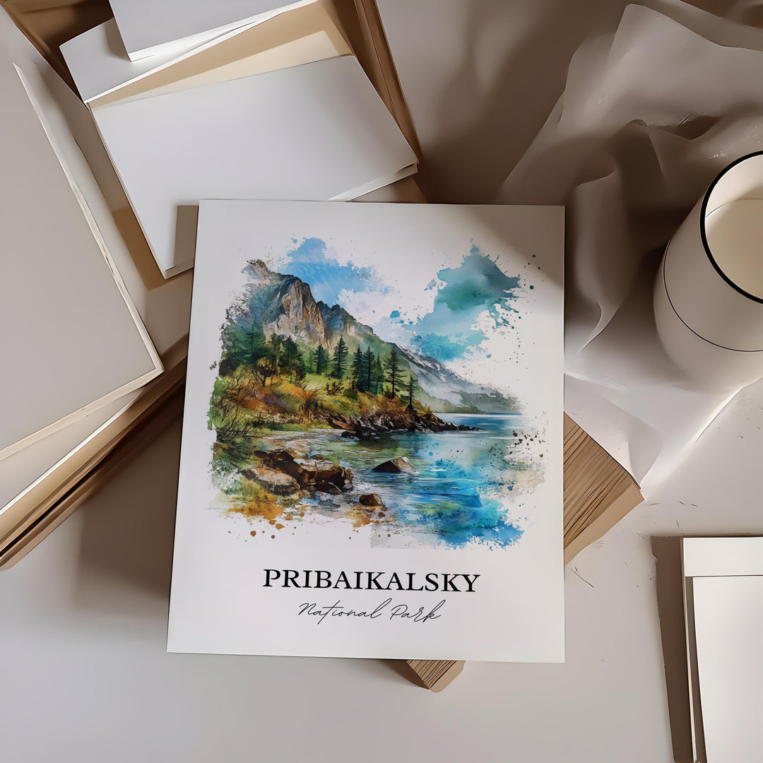 Pribaikalsky National Park Art, Lake Baikal Print, Siberia Artwork, Pribaikalsky Park Gift, Travel Print, Travel Poster, Housewarming Gift
