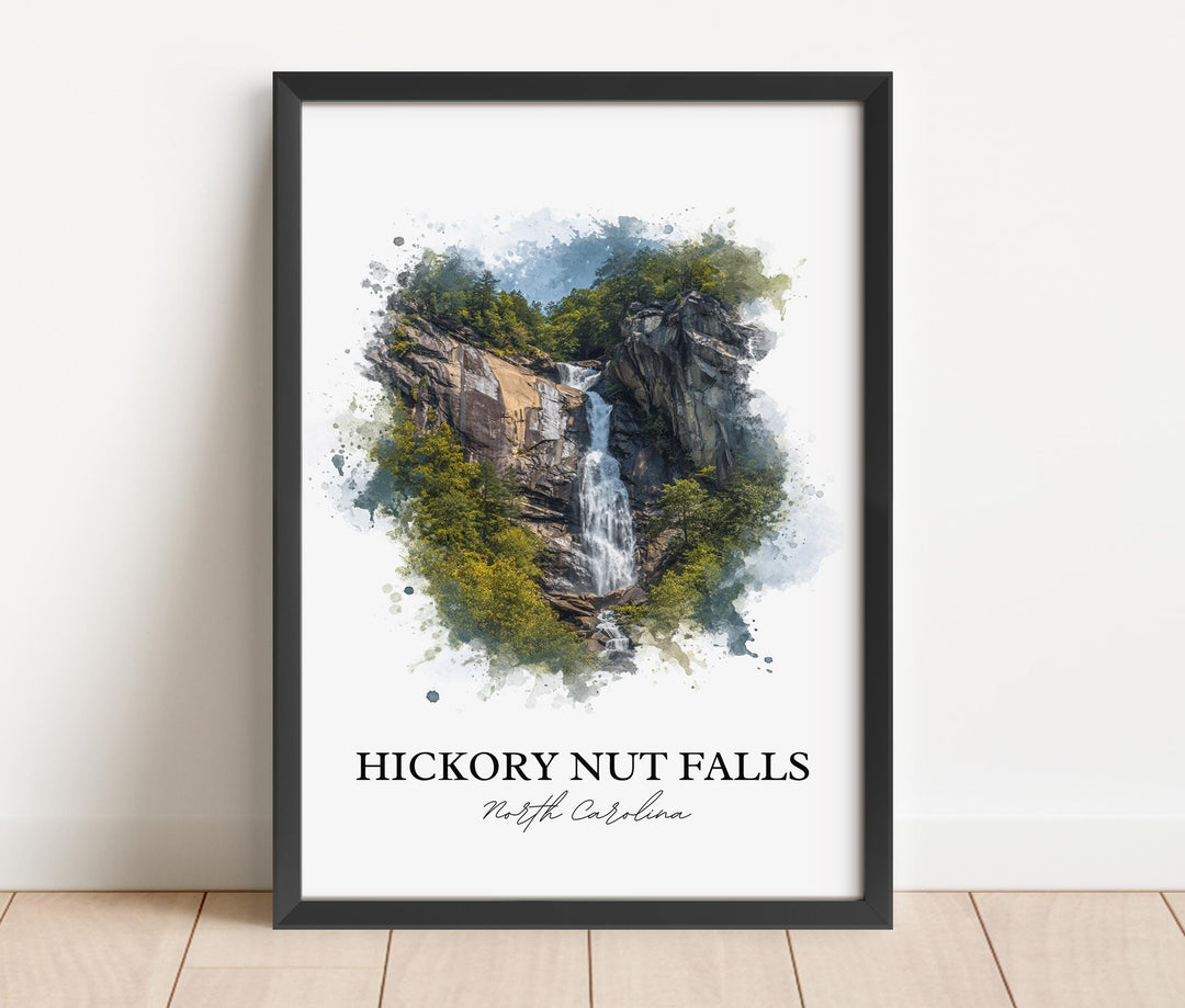 Hickory Nut Falls Wall Art, Chimney Rock Print, North Carolina Art, Hickory Nut Falls Gift, Travel Print, Travel Poster, Housewarming Gift