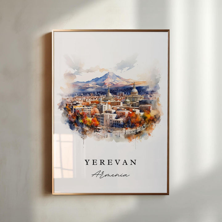 Yerevan Armenia wall art - Armenia, Yerevan poster, Yerevan Wedding gift, Armenia Birthday present, Custom Text, Personalized Gift