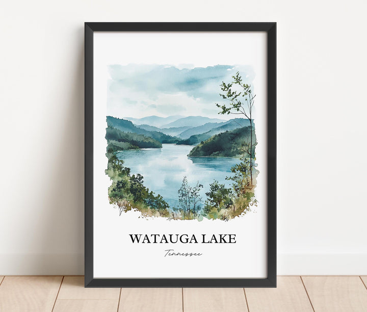 Watauga Lake Wall Art, Elizabethton TN Print, Tennessee Watercolor Art, Watauga Lake TN Gift, Travel Print, Travel Poster, Housewarming Gift