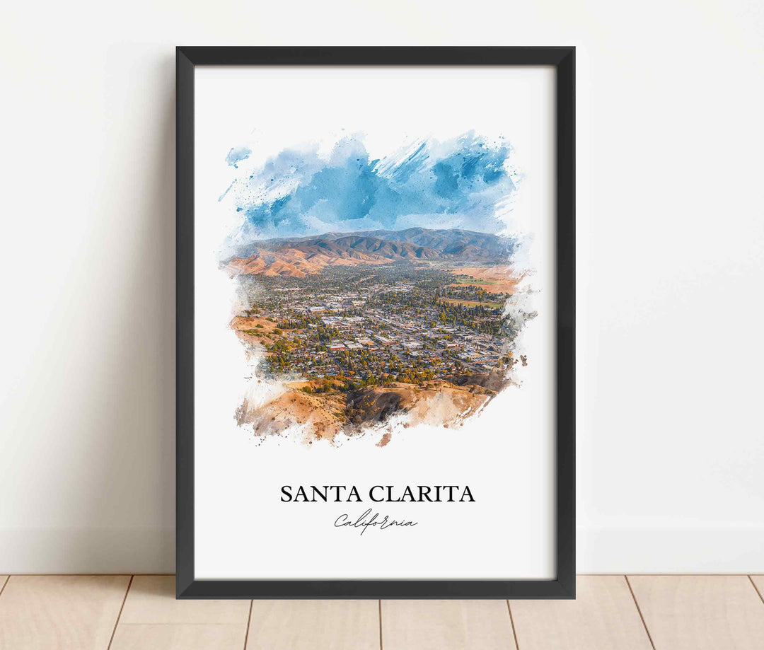 Santa Clarita, California – Watercolor Art Print