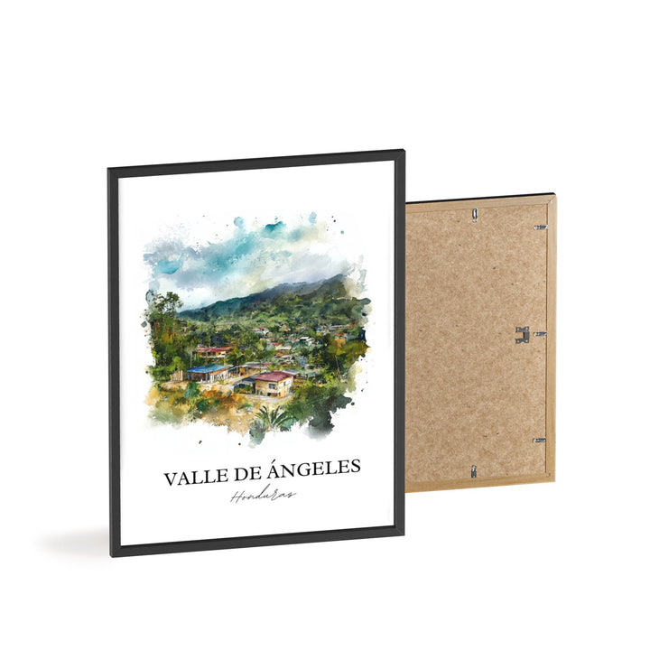Valle de Ángeles Wall Art, Honduras Print, Honduras Watercolor Art, Valle de Ángeles Gift, Travel Print, Travel Poster, Housewarming Gift