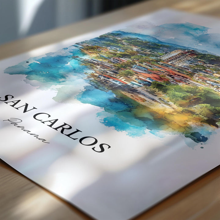 San Carlos Panama Art, Panama Oeste Print, Panama Watercolor Art, San Carlos Panama Gift, Travel Print, Travel Poster, Housewarming Gift