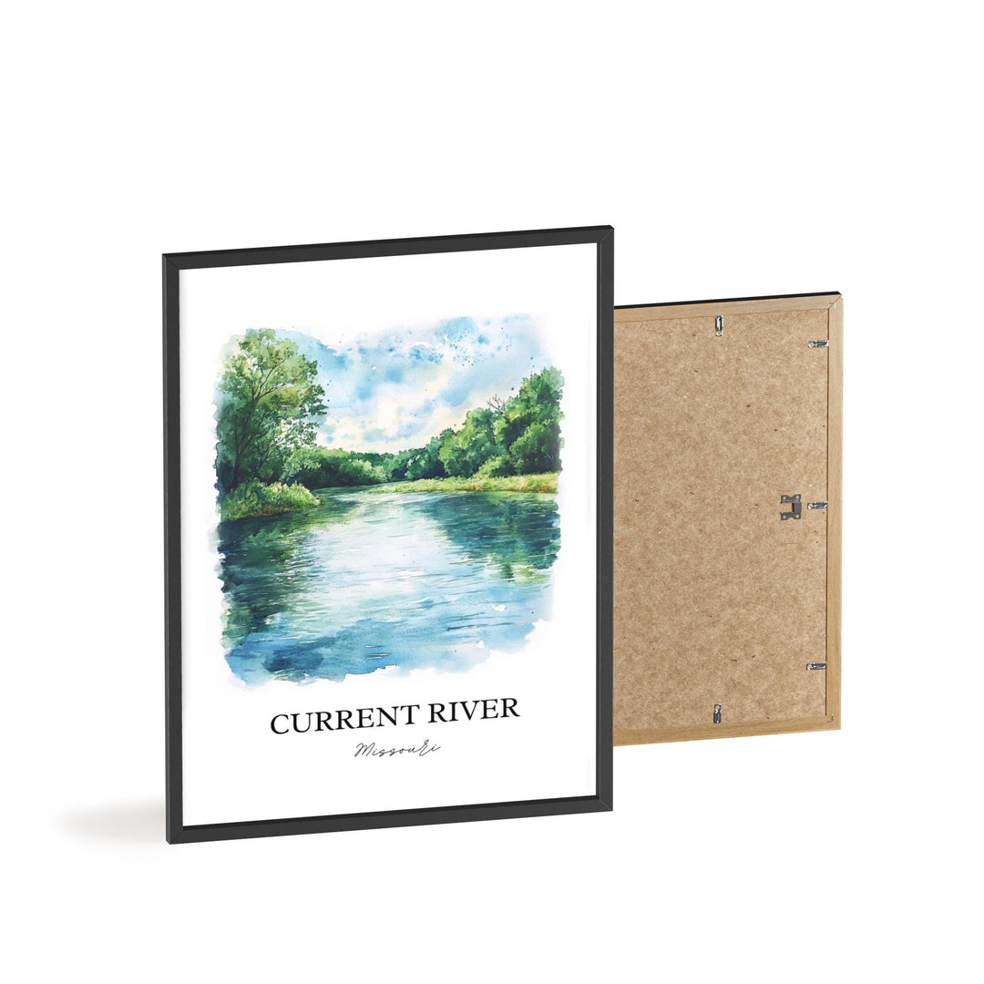 Current River Wall Art, Ozarks Print, Missouri Watercolor Art, Current River MO Gift, Travel Print, Travel Poster, Housewarming Gift
