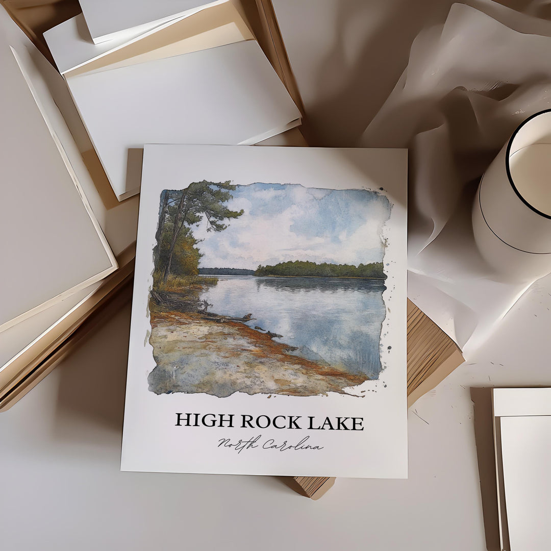 High Rock Lake Wall Art, Yadkin River Print, North Carolina Artwork, High Rock Lake Gift, Travel Print, Travel Poster, Housewarming Gift