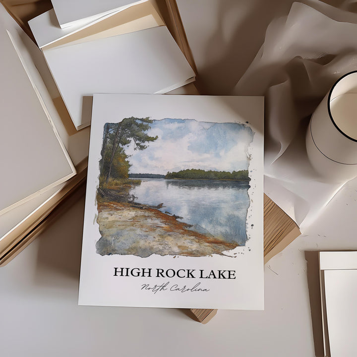 High Rock Lake Wall Art, Yadkin River Print, North Carolina Artwork, High Rock Lake Gift, Travel Print, Travel Poster, Housewarming Gift