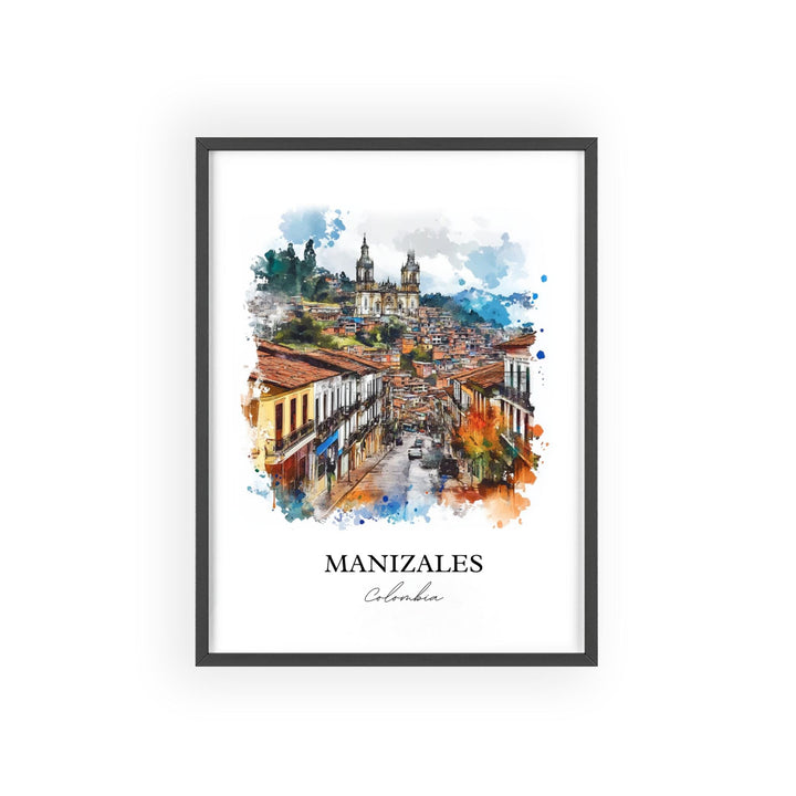 Manizales Wall Art, Manizales Print, Colombia Watercolor Art, Manizales Colombia Gift, Travel Print, Travel Poster, Housewarming Gift