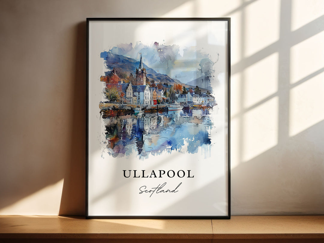 Ullapool Scotland Art, Ullapool Print, Ullapool Watercolor Art, Ullapool Scotland Gift,