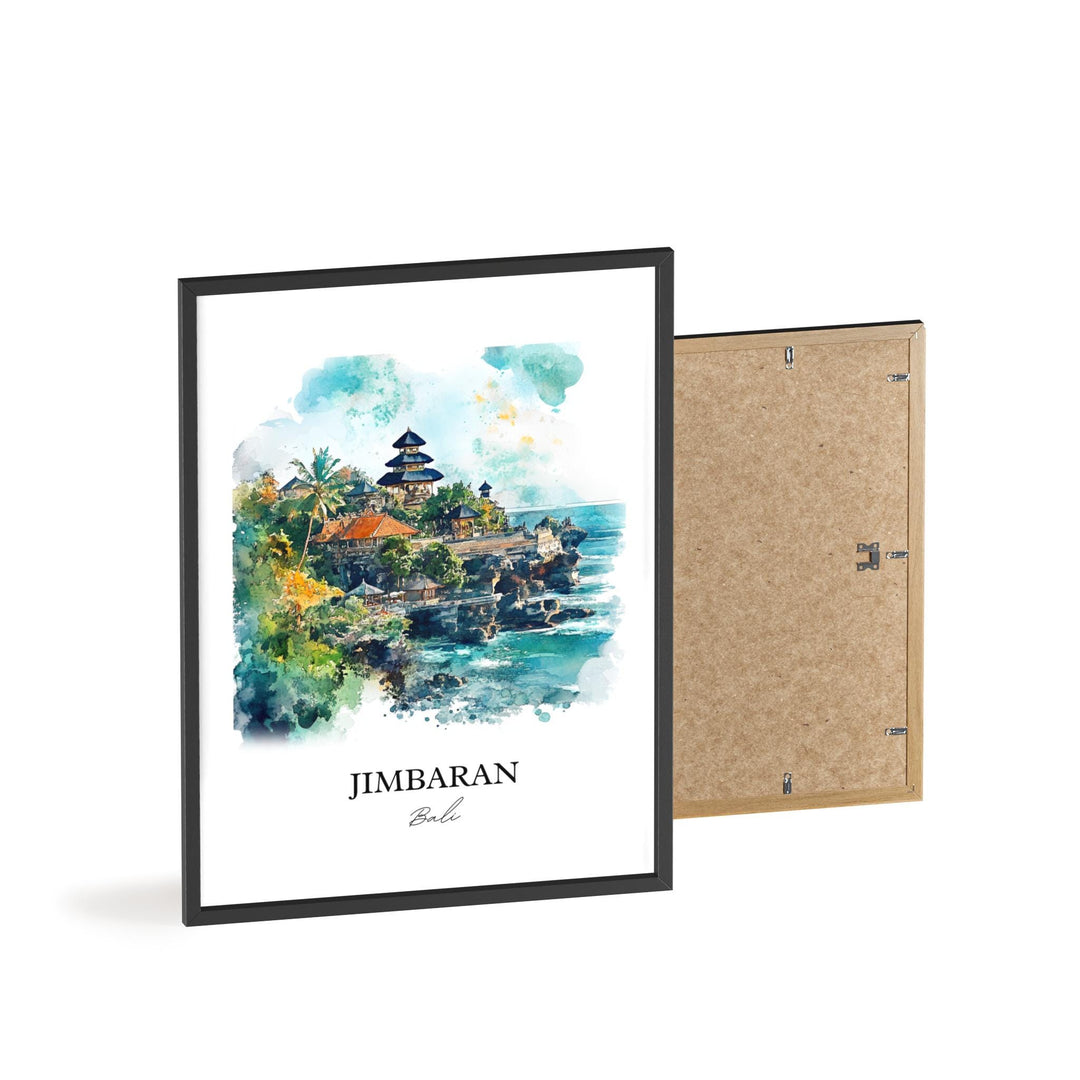 Jimbaran Bali Wall Art, Bali Print, Bali Watercolor Art, Jimbaran Bali Gift, Travel Print, Travel Poster, Housewarming Gift