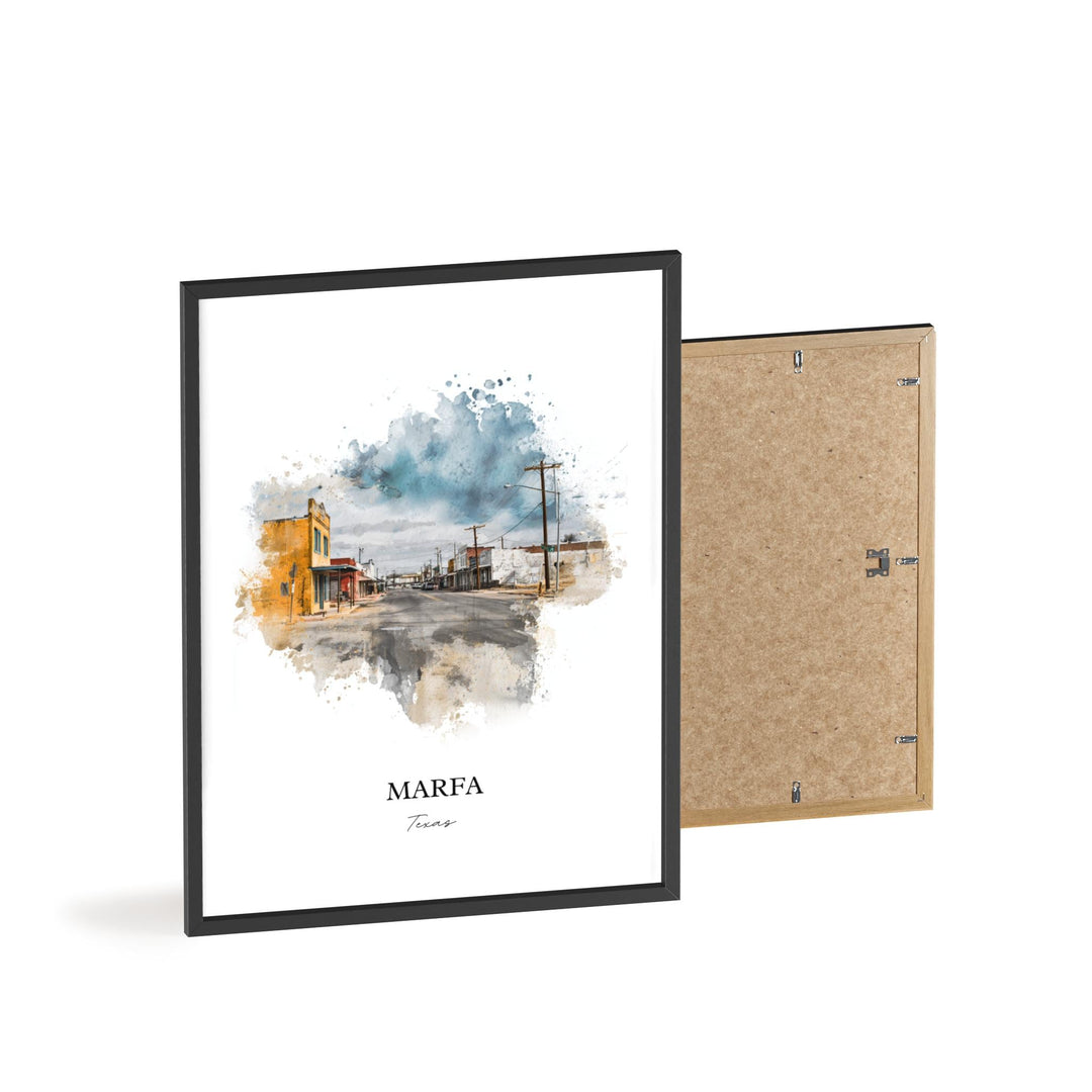 Marfa, Texas – Watercolor Art Print