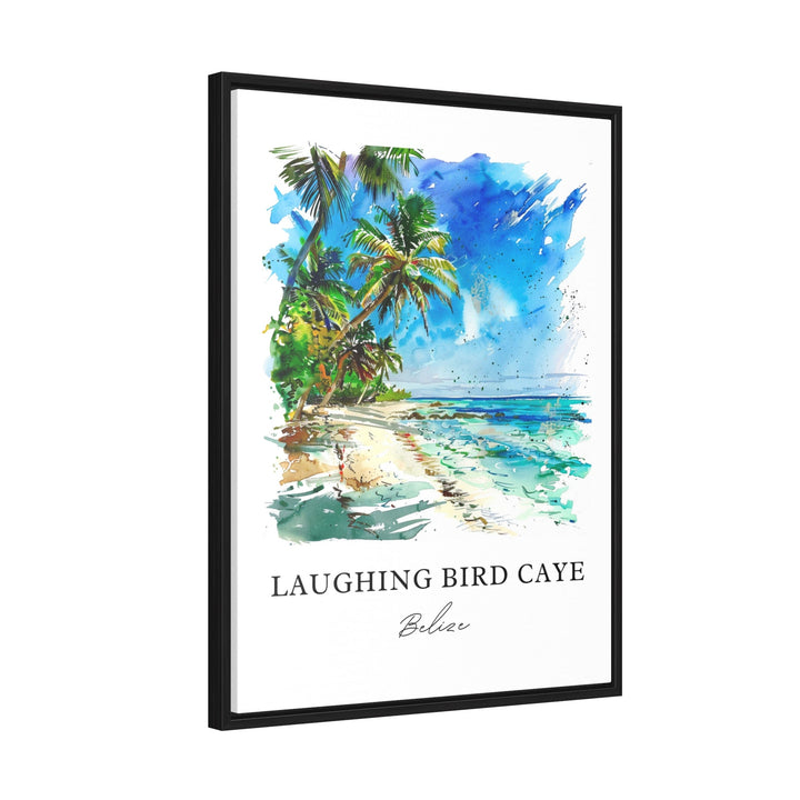 Laughing Bird Caye Art, Belize Print, Laughing Bird Belize Watercolor, Laughing Bird Gift,