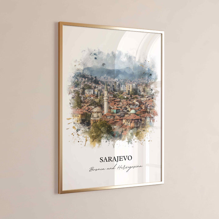 Sarajevo, Bosnia & Herzegovina – Watercolor Art Print