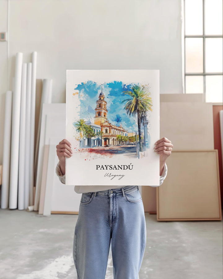 Paysandú Wall Art, Uruguay Print, Uruguay Watercolor Art, Paysandú Gift, Travel Print, Travel Poster, Housewarming Gift
