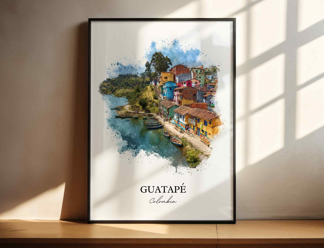 Guatapé, Colombia – Watercolor Art Print