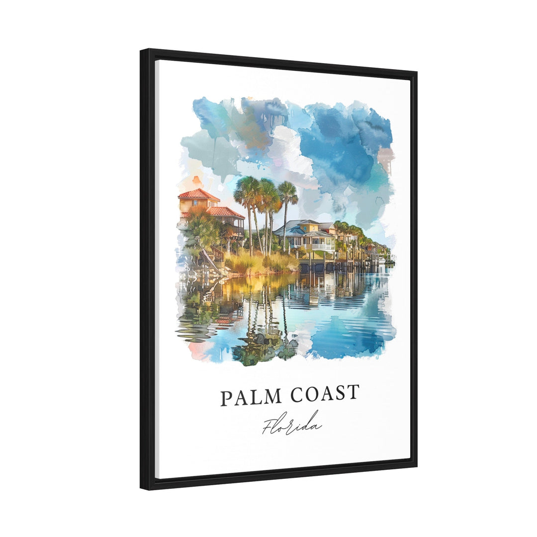 Palm Coast FL Wall Art, Palm Coast Print, Palm Coast Florida Watercolor, Flagler County Gift,