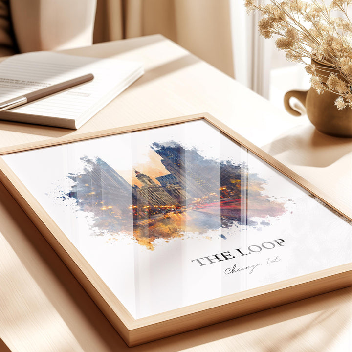 The Loop, Chicago Illinois – Watercolor Art Print