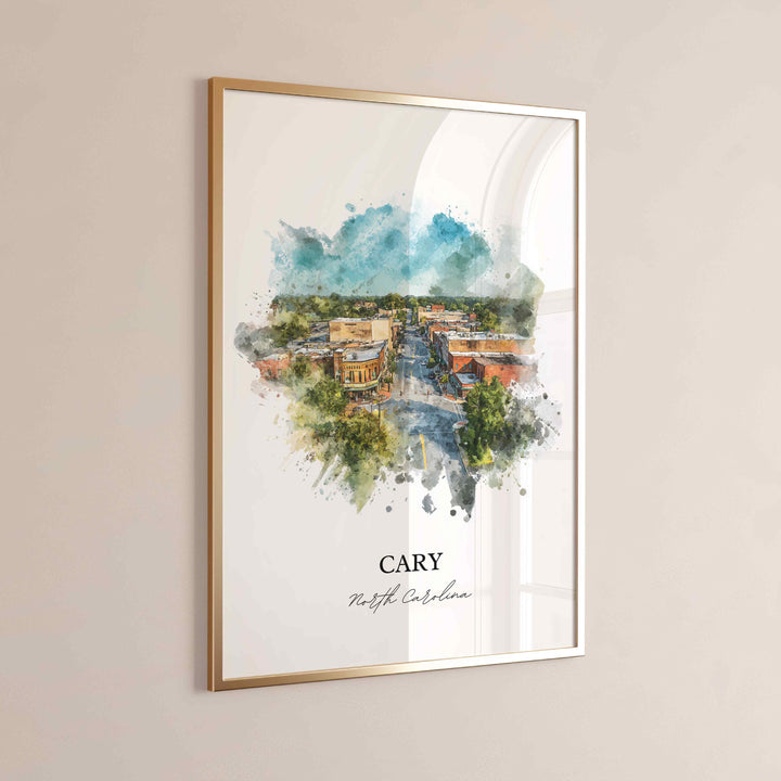 Cary, North Carolina – Watercolor Art Print