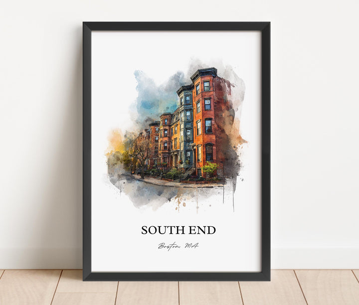 South End, Massachusetts – Watercolor Art Print