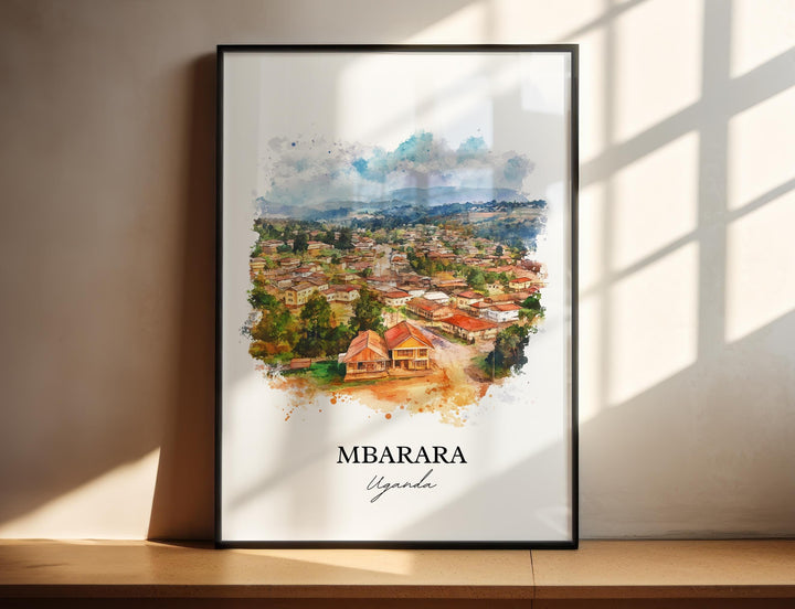 Mbarara Wall Art, Uganda Print, Uganda Watercolor Art, Mbarara Uganda Gift, Travel Print, Travel Poster, Housewarming Gift