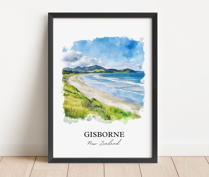 Gisborne, New Zealand – Watercolor Art Print