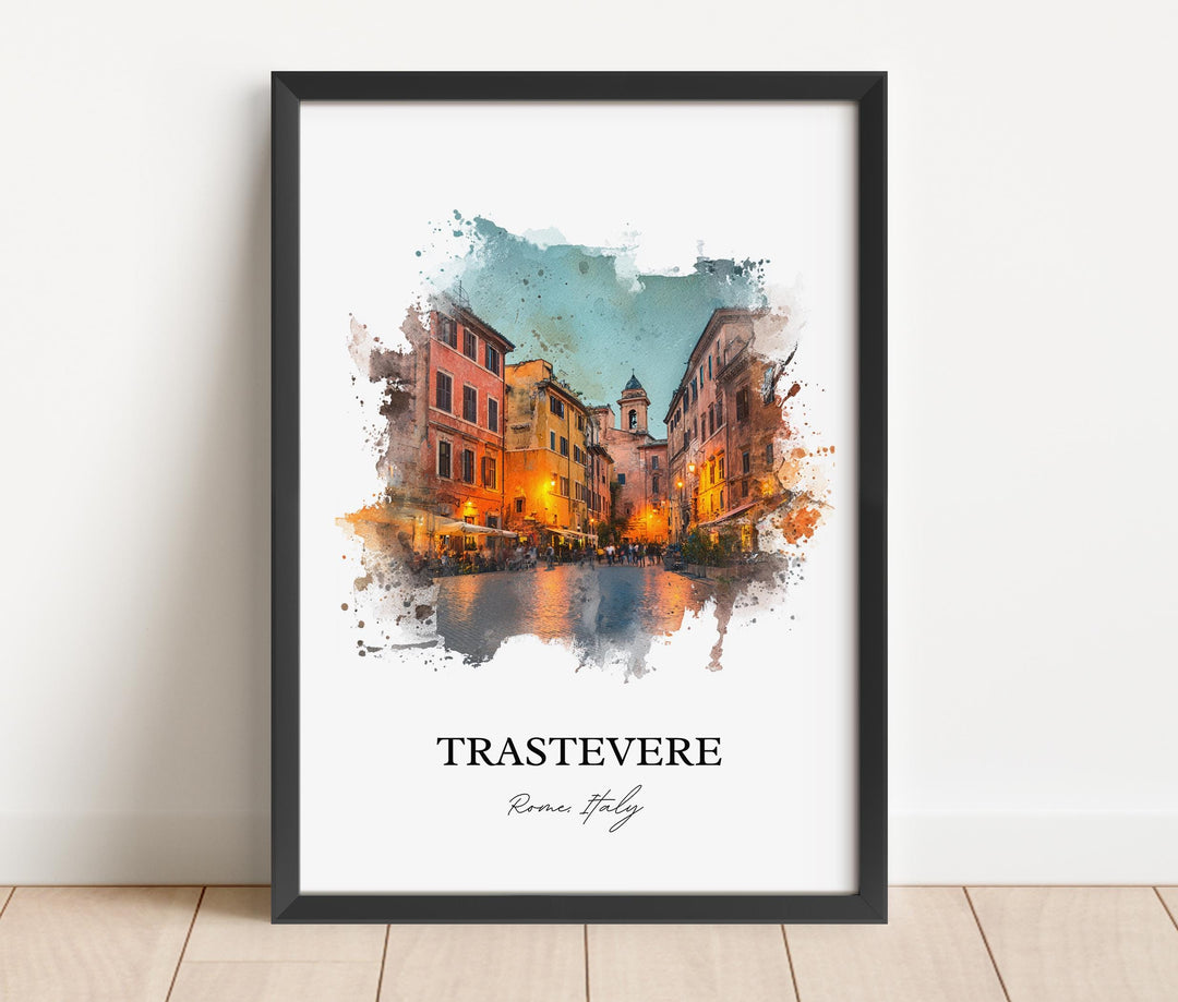 Trastevere, Italy – Watercolor Art Print