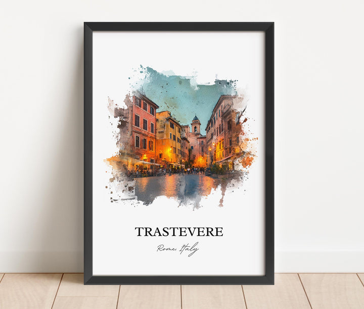 Trastevere, Italy – Watercolor Art Print