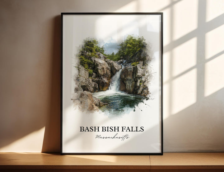 Bash Bish Falls Wall Art, Taconic Mountains Print, Massachusetts Art, Bash Bish Falls Gift, Travel Print, Travel Poster, Housewarming Gift