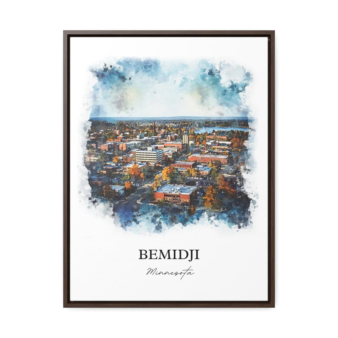 Bemidji MN Wall Art, Beltrami County Print, Minnesota Watercolor Art, Bemidji Minnesota Gift, Travel Print, Travel Poster, Housewarming Gift