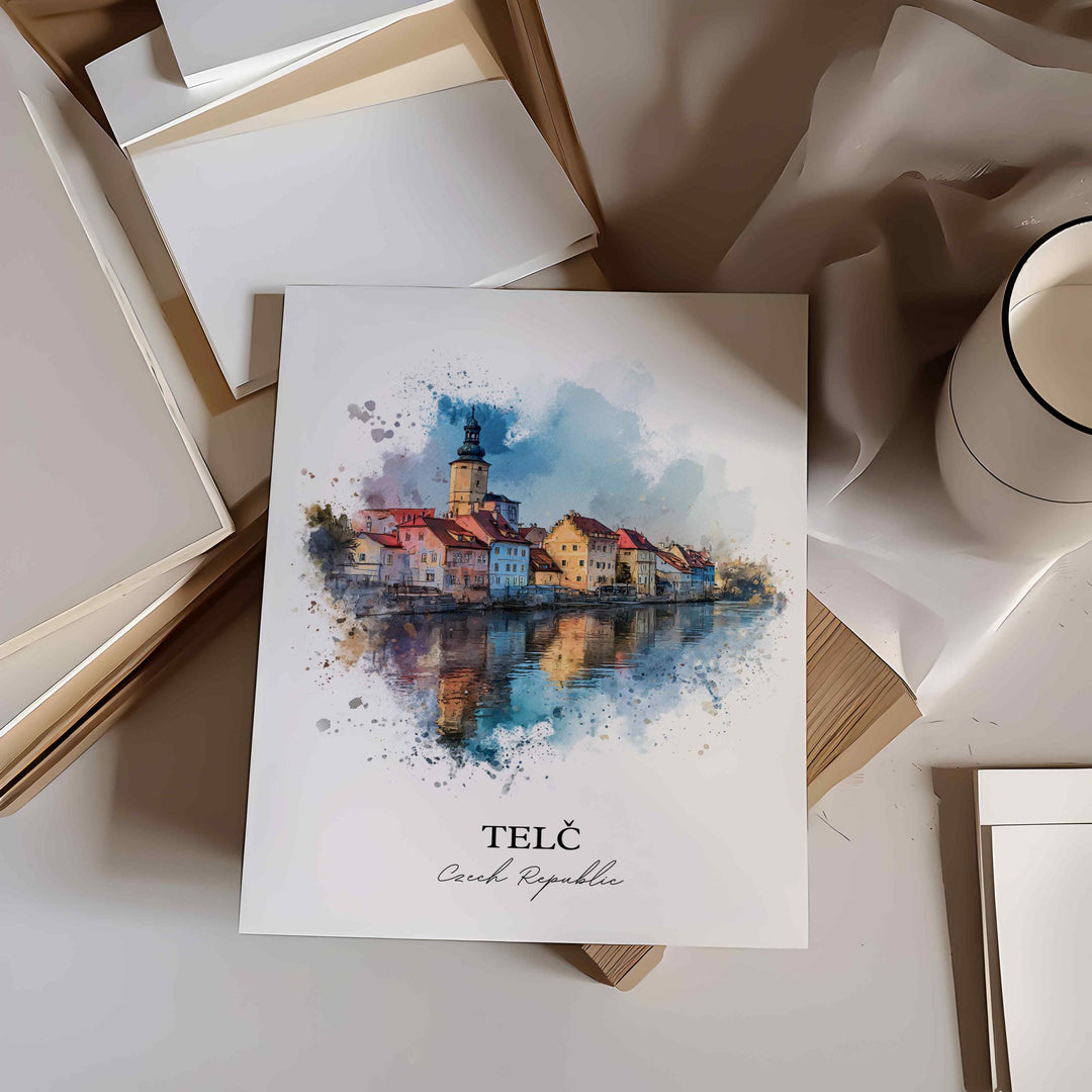 Telc, Czech Republic – Watercolor Art Print