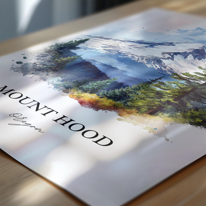 Mount Hood, Oregon, USA – Watercolor Art Print