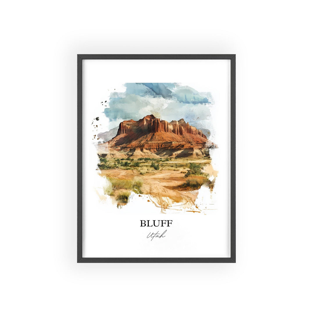 Bluff Utah Wall Art, San Juan County Print, Utah Watercolor Art, Bluff Utah Gift, Travel Print, Travel Poster, Housewarming Gift