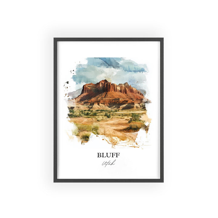 Bluff Utah Wall Art, San Juan County Print, Utah Watercolor Art, Bluff Utah Gift, Travel Print, Travel Poster, Housewarming Gift