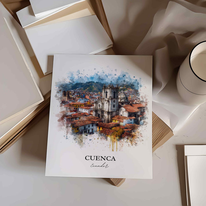 Cuenca, Ecuador – Watercolor Art Print