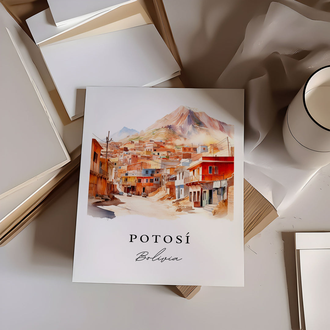 Potosi wall art - Bolivia, Potosi poster print, Potosi Bolivia gift, Birthday present, Potosi Bolivia - Custom Text, Perfect Gift