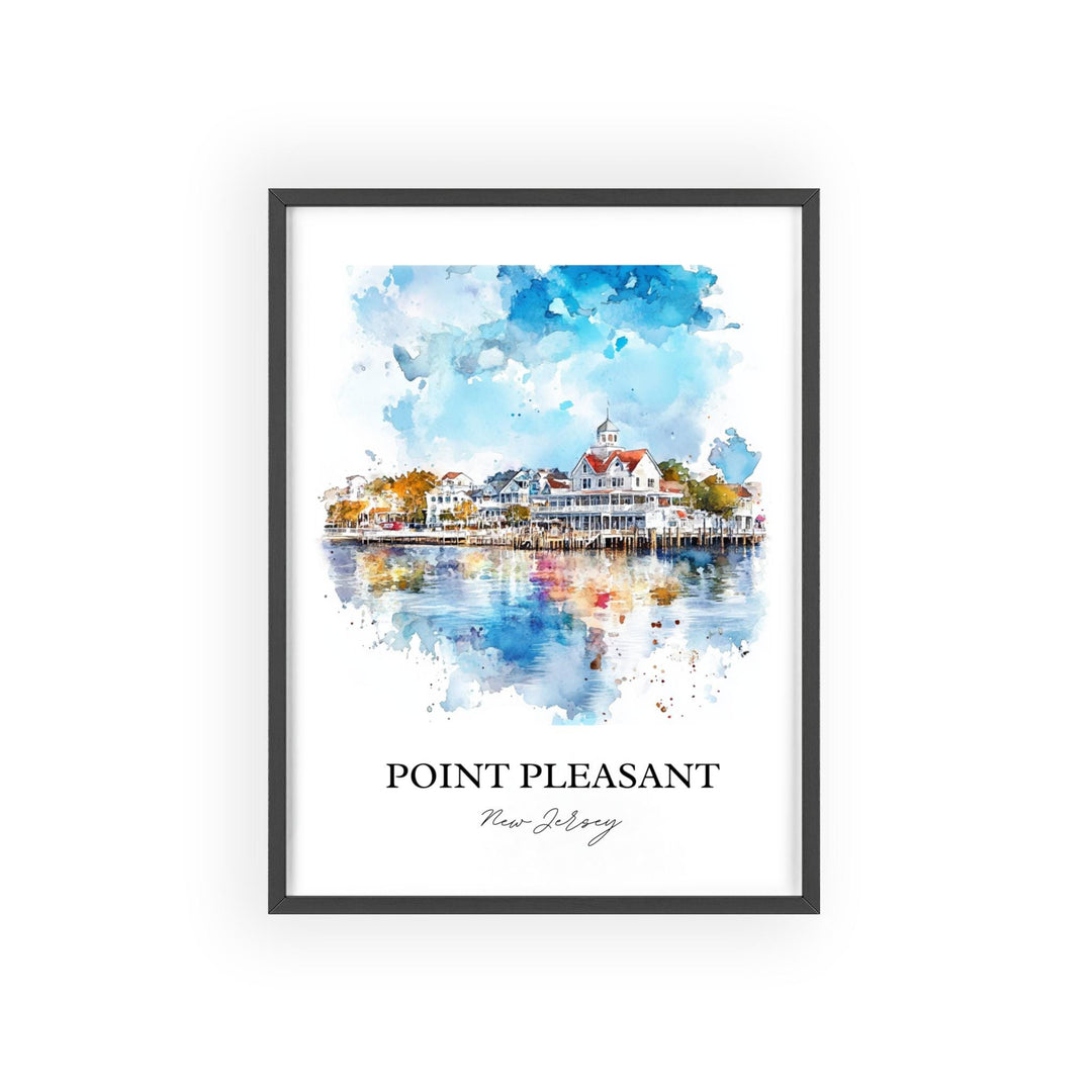 Point Pleasant Wall Art, Pt Pleasant Inlet Print, Jersey Shore Watercolor Art, NJ Beach Gift, Travel Print, Travel Poster, Housewarming Gift