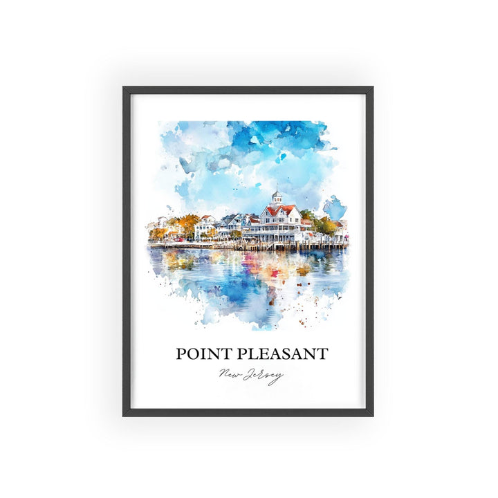 Point Pleasant Wall Art, Pt Pleasant Inlet Print, Jersey Shore Watercolor Art, NJ Beach Gift, Travel Print, Travel Poster, Housewarming Gift