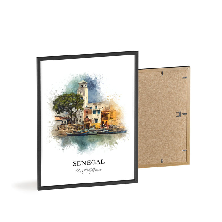 Senegal Wall Art, Senegal Print, Senegal Watercolor Art, Senegal Africa Gift, Travel Print, Travel Poster, Housewarming Gift