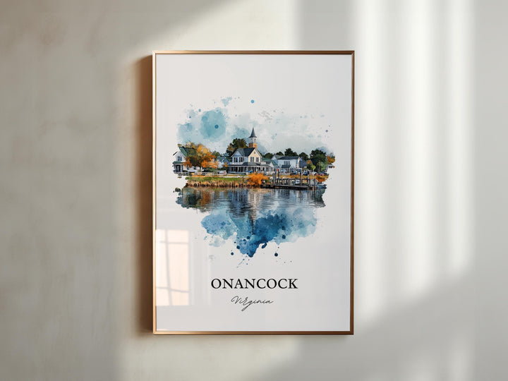 Onancock VA Wall Art, Accomack County Print, Onancock Watercolor Art, Onancock Virginia Gift, Travel Print, Travel Poster, Housewarming Gift