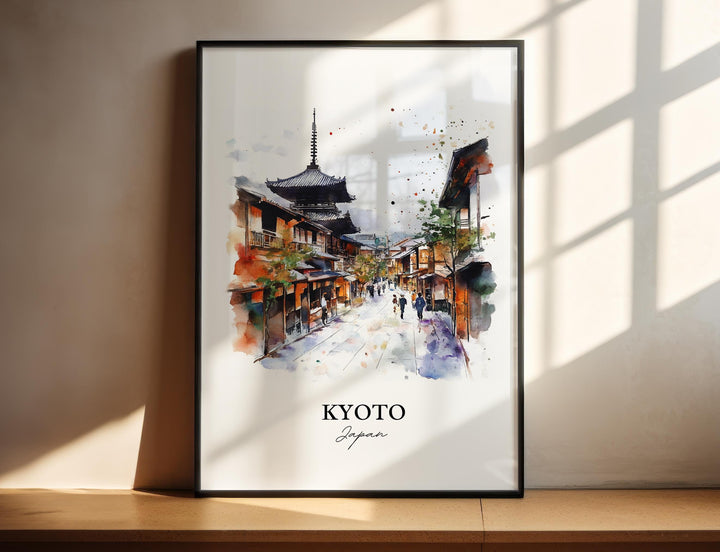 Kyoto Wall Art, Kyoto Print, Japan Watercolor Art, Kyoto Japan Gift, Travel Print, Travel Poster, Housewarming Gift
