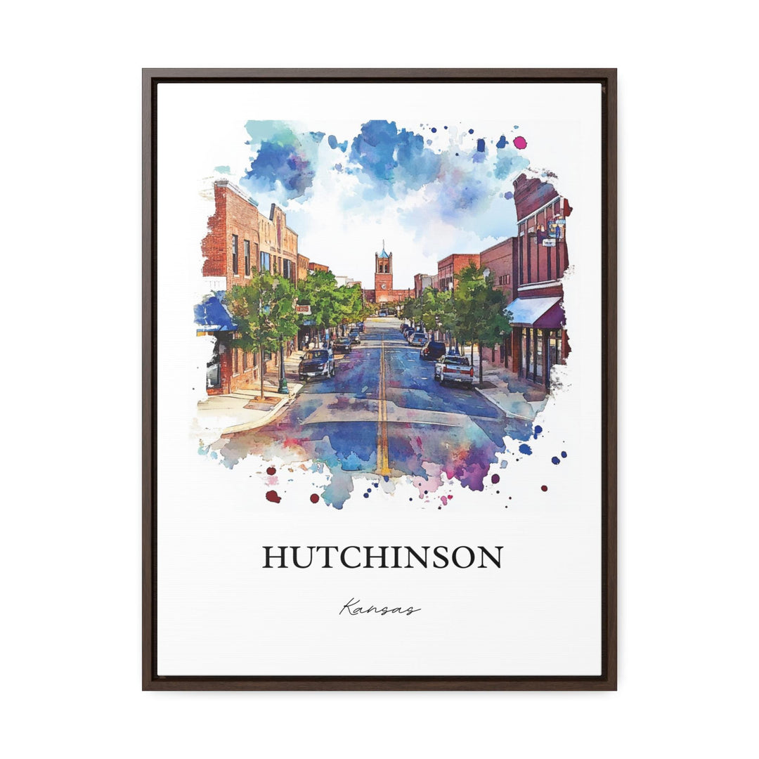 Hutchinson KS Wall Art, Reno County Print, Kansas Watercolor Art, Hutchinson Kansas Gift, Travel Print, Travel Poster, Housewarming Gift
