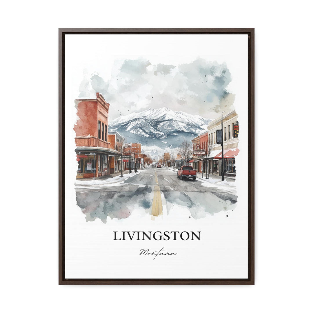 Livingston MT Wall Art, Montana Print, Yellowstone River Watercolor, Livingston Montana Gift, Travel Print, Travel Poster, Housewarming Gift