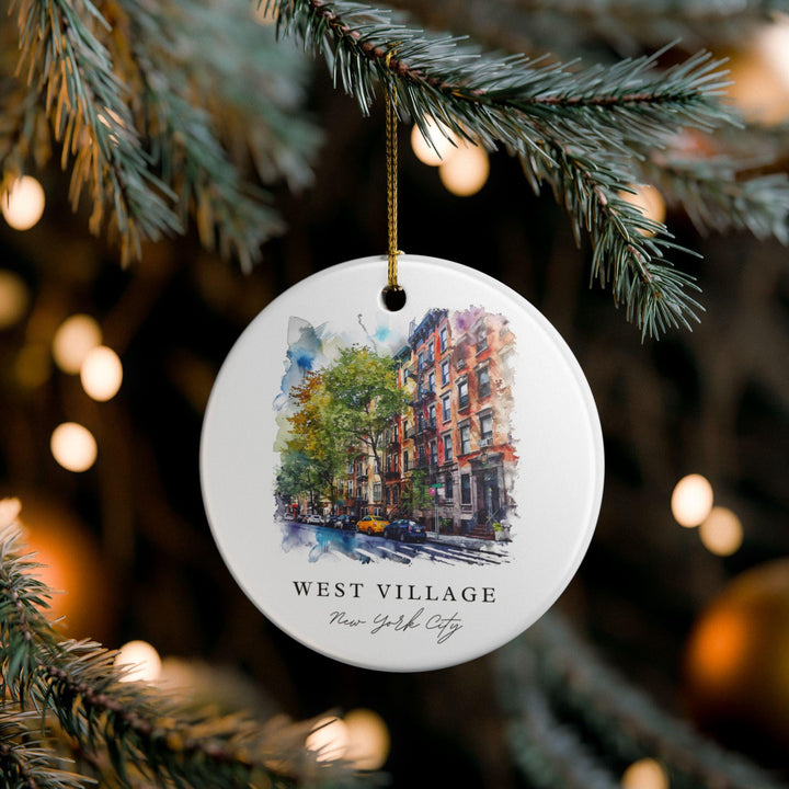 West Village Ornament: Unique West Village NYC Souvenir, Manhattan Xmas Decor, and Authentic Manhattan Gift