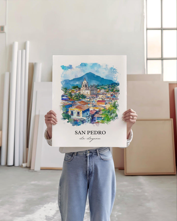 San Pedro La Laguna Wall Art, Guatemala Print, Guatemala Artwork, San Pedro La Laguna Gift, Travel Print, Travel Poster, Housewarming Gift
