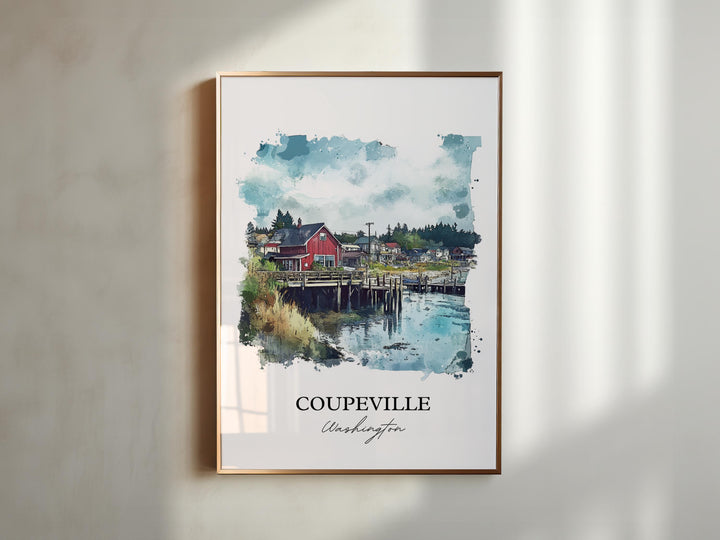 Coupeville WA Wall Art, Coupeville Print, Whidbey Island Artwork, Coupeville Washington Gift, Travel Print, Travel Poster, Housewarming Gift