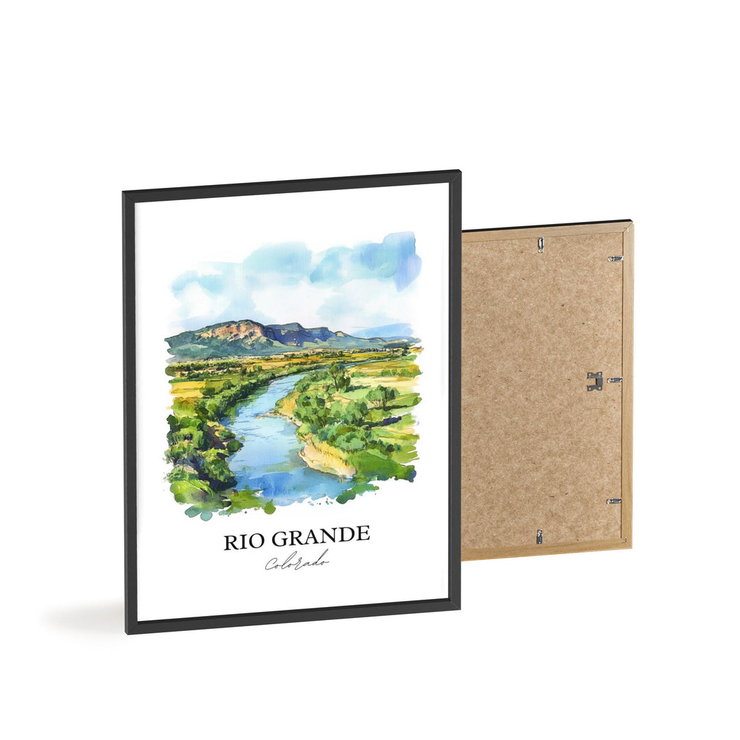 Rio Grande CO Wall Art, Colorado Print, Rio Grande Watercolor Art, Rio Grande Gift, Travel Print, Travel Poster, Housewarming Gift