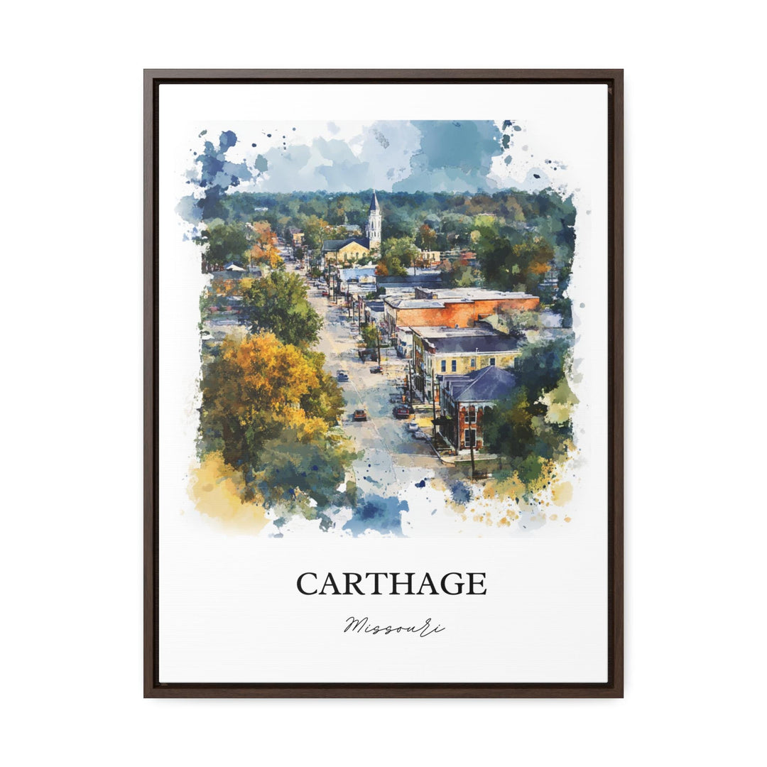 Carthage MO Wall Art, Jasper County Print, Missouri Watercolor Art, Carthage Missouri Gift, Travel Print, Travel Poster, Housewarming Gift