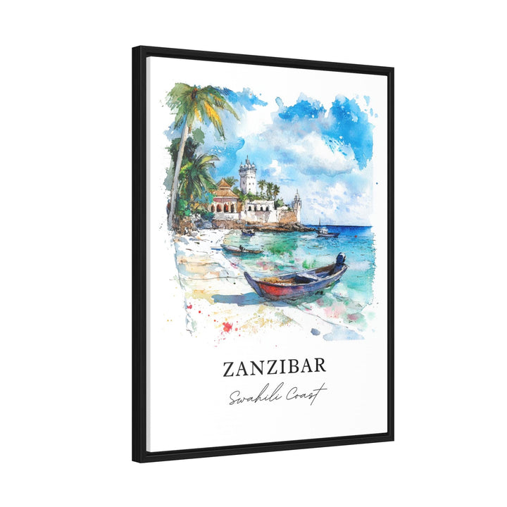 Zanzibar Wall Art, Zanzibar Island Print, Unguja Watercolor Art, Tanzania Gift, Travel Print, Travel Poster, Housewarming Gift