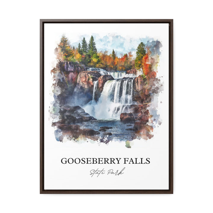 Gooseberry Falls Wall Art, Two Harbors MN Print, Minnesota Watercolor, Gooseberry Falls Gift, Travel Print, Travel Poster, Housewarming Gift