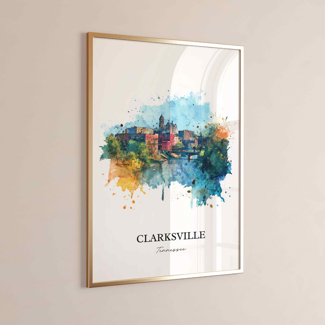 Clarksville, Tennessee – Watercolor Art Print
