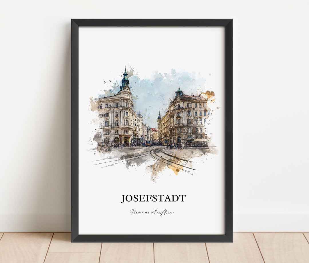 Josefstadt Wall Art, Vienna Print, Vienna Watercolor Art, Vienna Austria Gift, Josefstadt Travel Print, Travel Poster, Housewarming Gift
